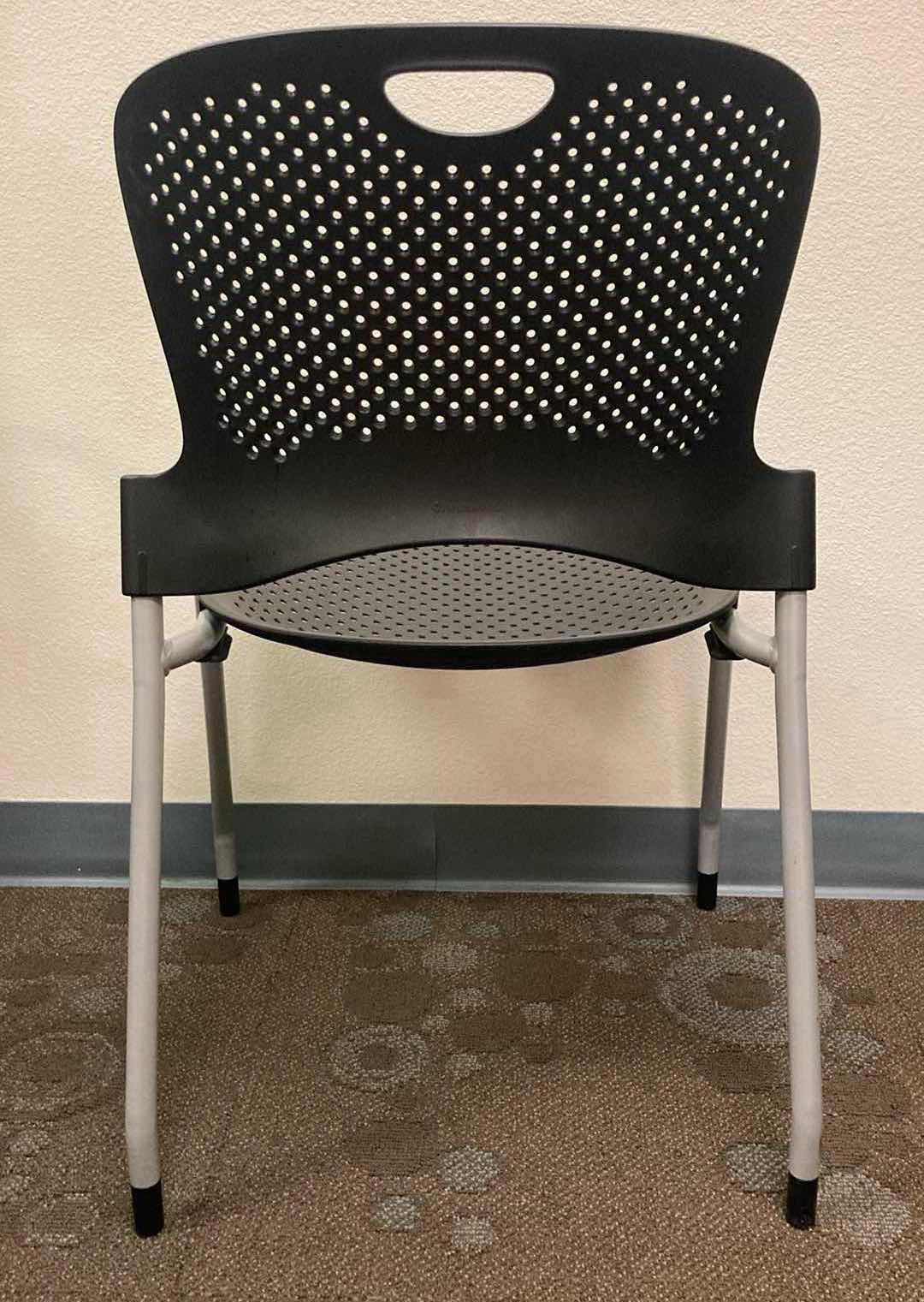 Photo 3 of HERMAN MILLER BLACK CAPER STACKING CHAIR 17.25” X 24.25” H32”