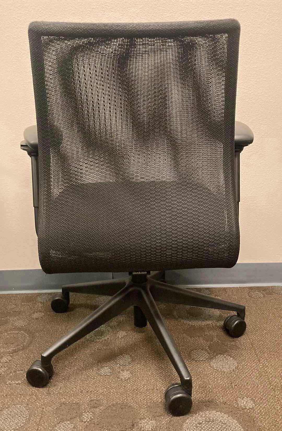 Photo 3 of STEELCASE JERSEY BLACK MESH SWIVEL DESK CHAIR 26.25” X 25” H35.5-40”