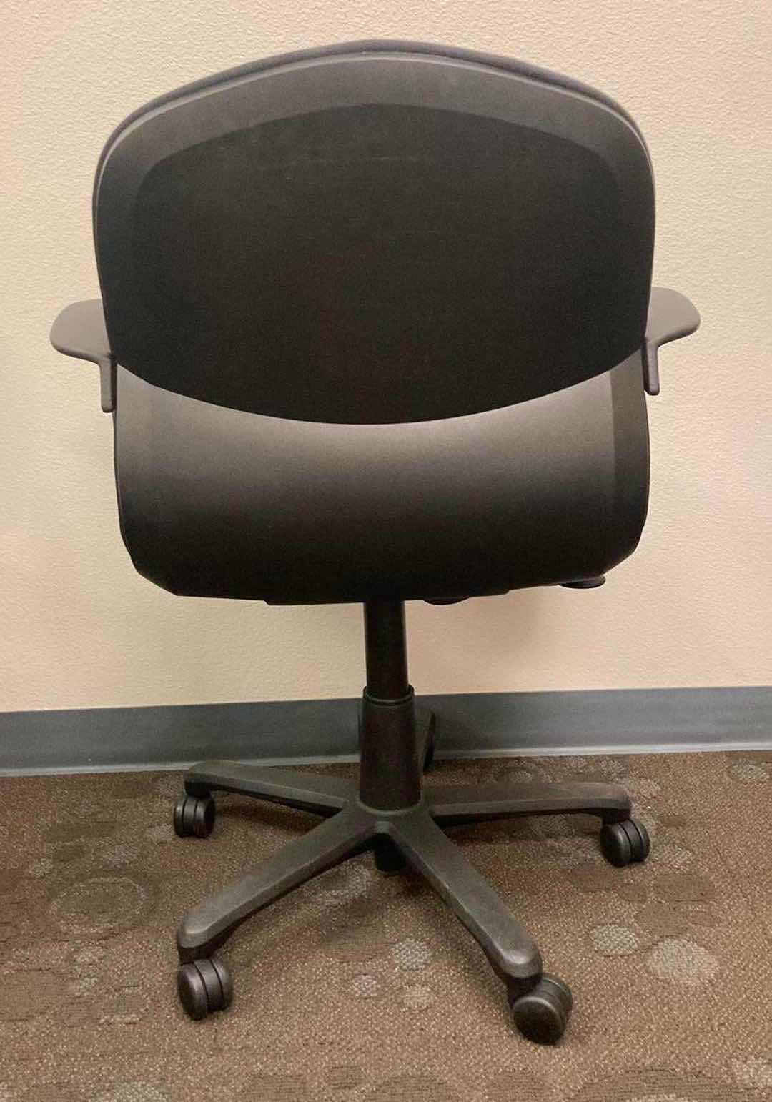 Photo 3 of STEELCASE RALLY BLACK LOW-BACK SWIVEL OFFICE CHAIR 26.5” X 20” H33-38”