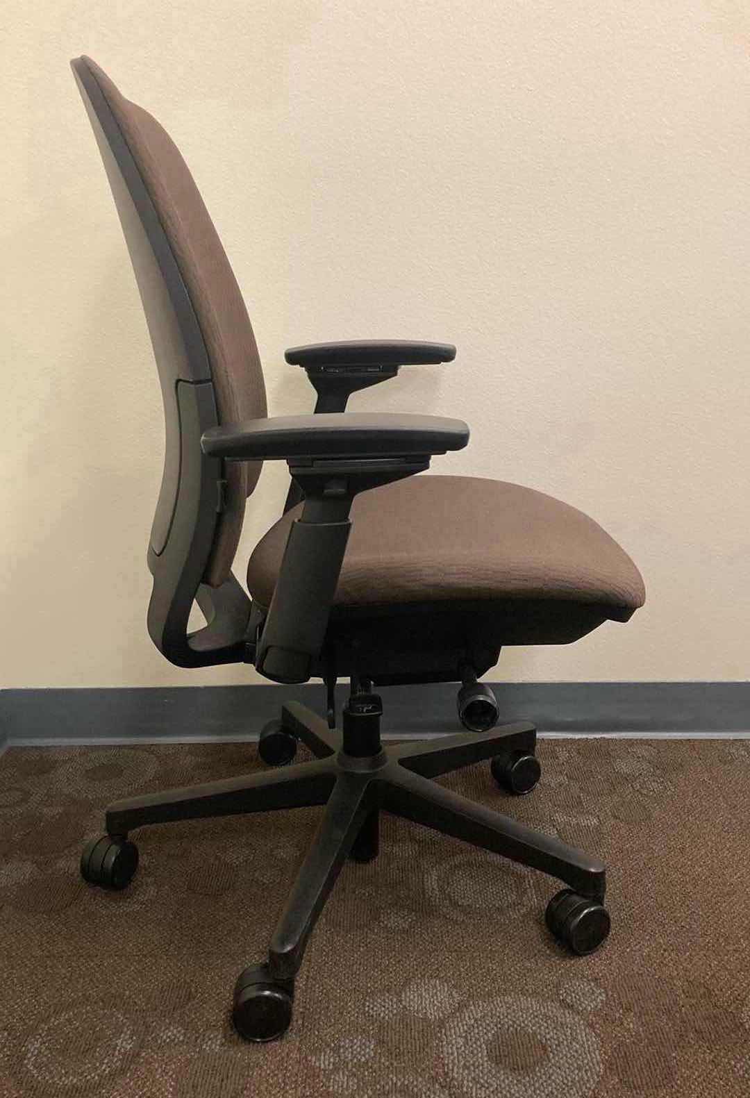 Photo 3 of STEELCASE AMIA BROWN SWIVEL OFFICE CHAIR 21.25” X 27.5” H36.5-42”