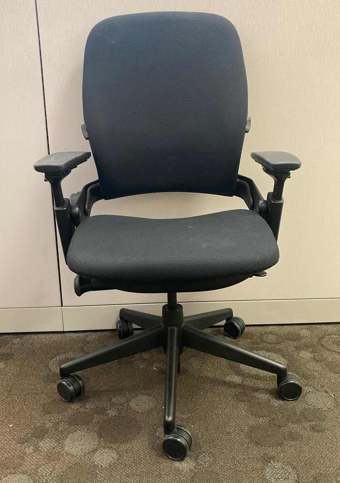 Photo 1 of STEELCASE LEAP V2 BLACK SWIVEL OFFICE CHAIR 27” X 24.75” H38-43.5”
