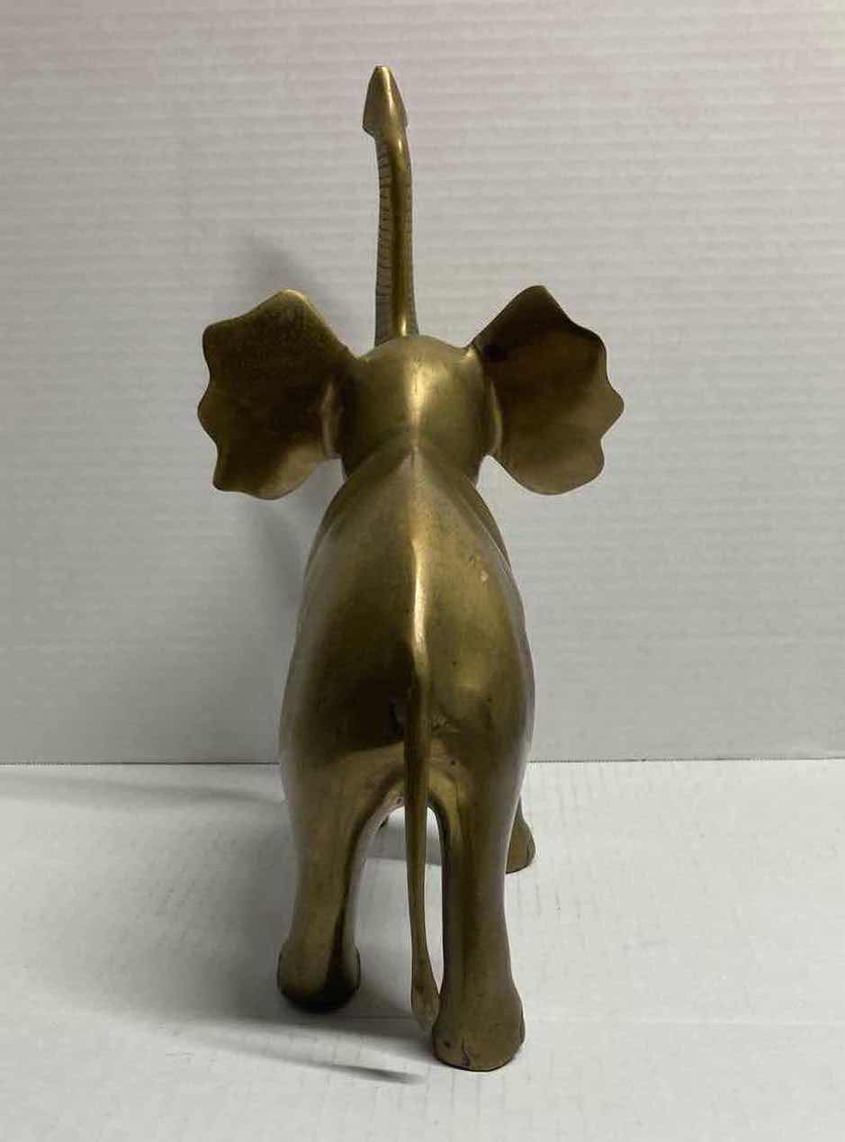 Photo 1 of ANTIQUE BRASS FINISH METAL ELEPHANT H14”