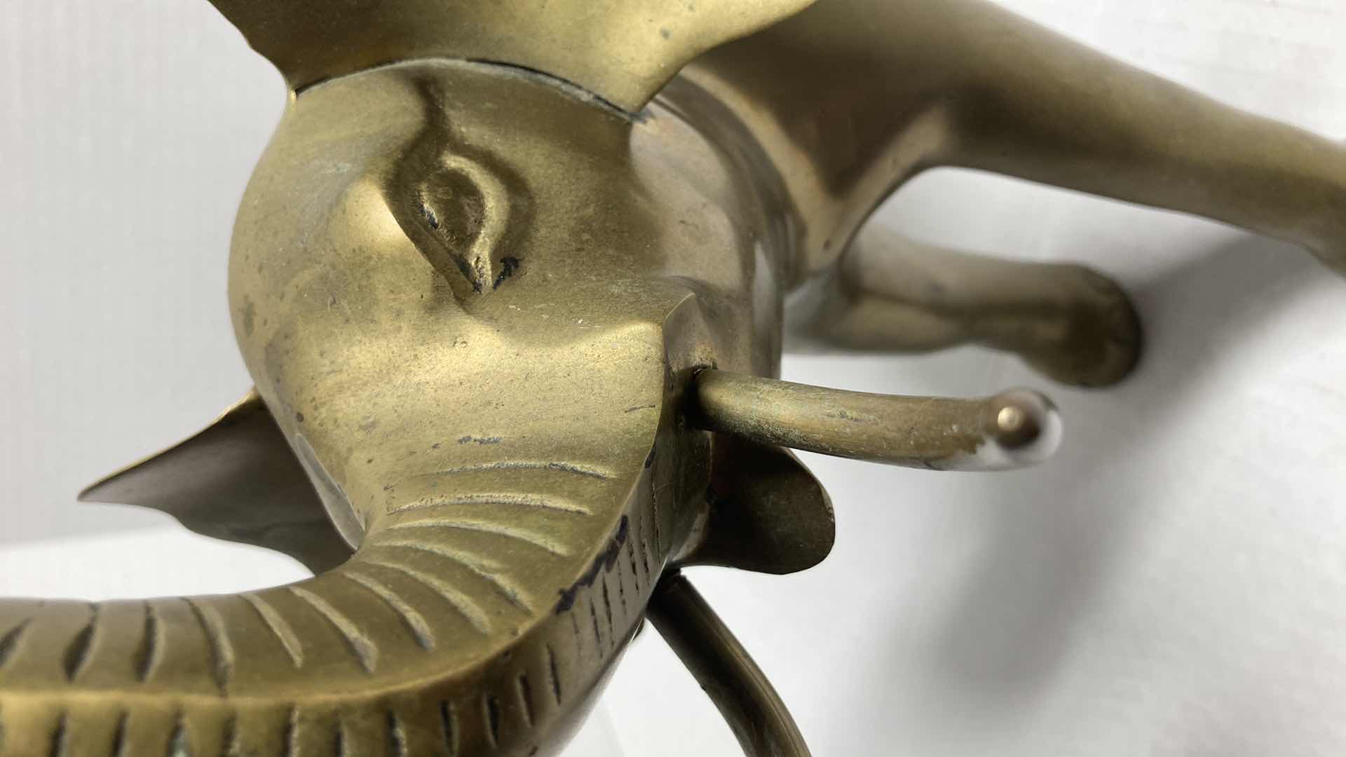 Photo 1 of ANTIQUE BRASS FINISH METAL ELEPHANT H14”