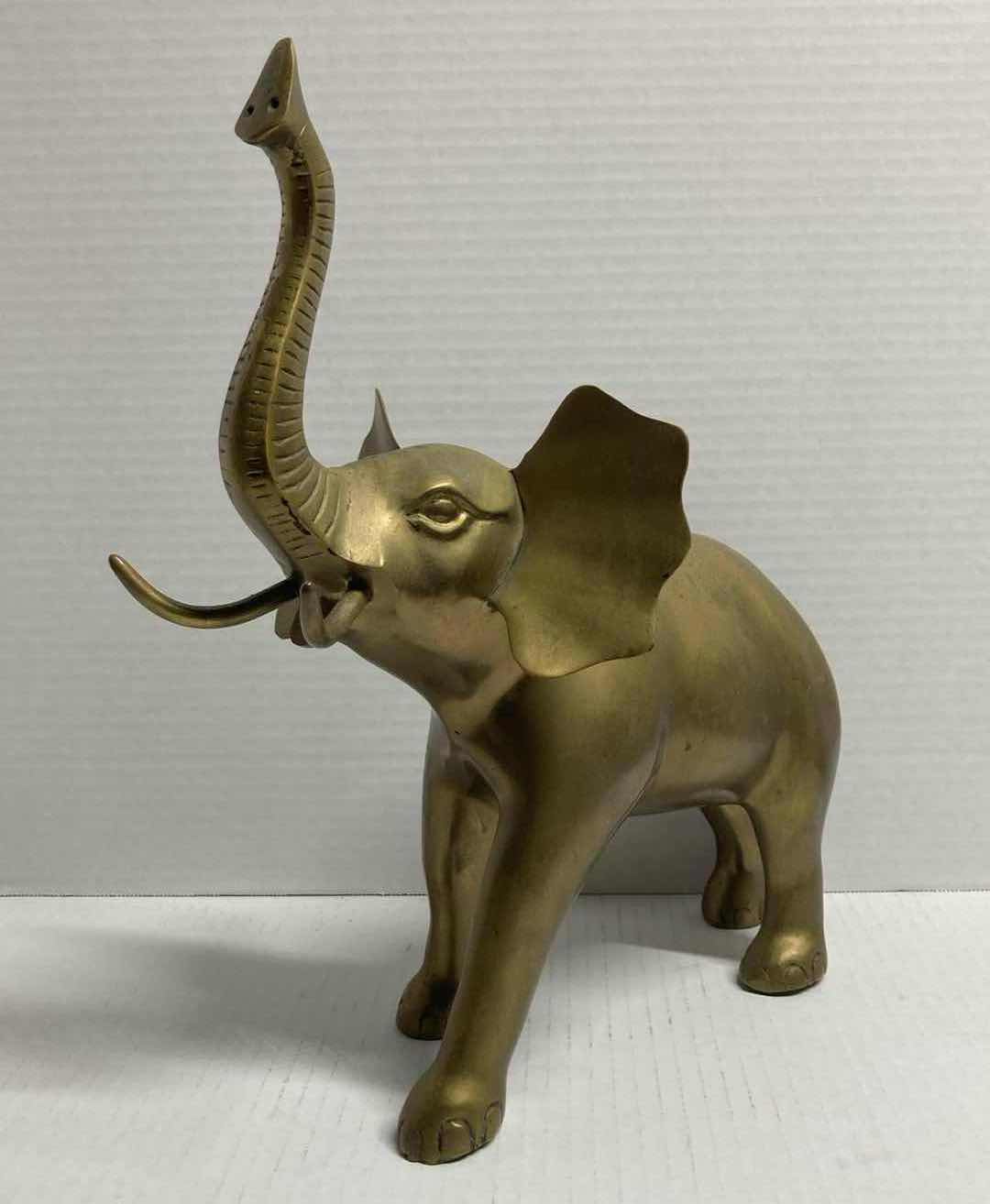Photo 1 of ANTIQUE BRASS FINISH METAL ELEPHANT H14”