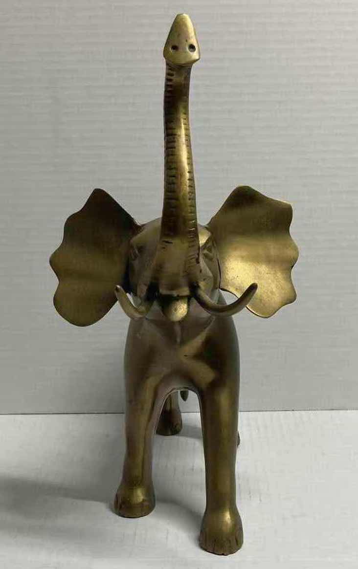 Photo 1 of ANTIQUE BRASS FINISH METAL ELEPHANT H14”