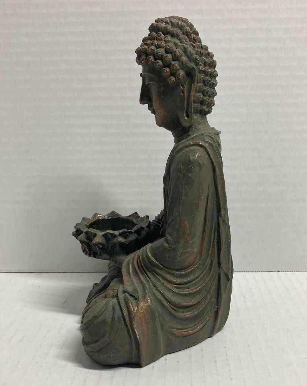 Photo 1 of ELEGANT EXPRESSIONS RESIN BUDDHA STATUE CANDLE HOLDER H9”
