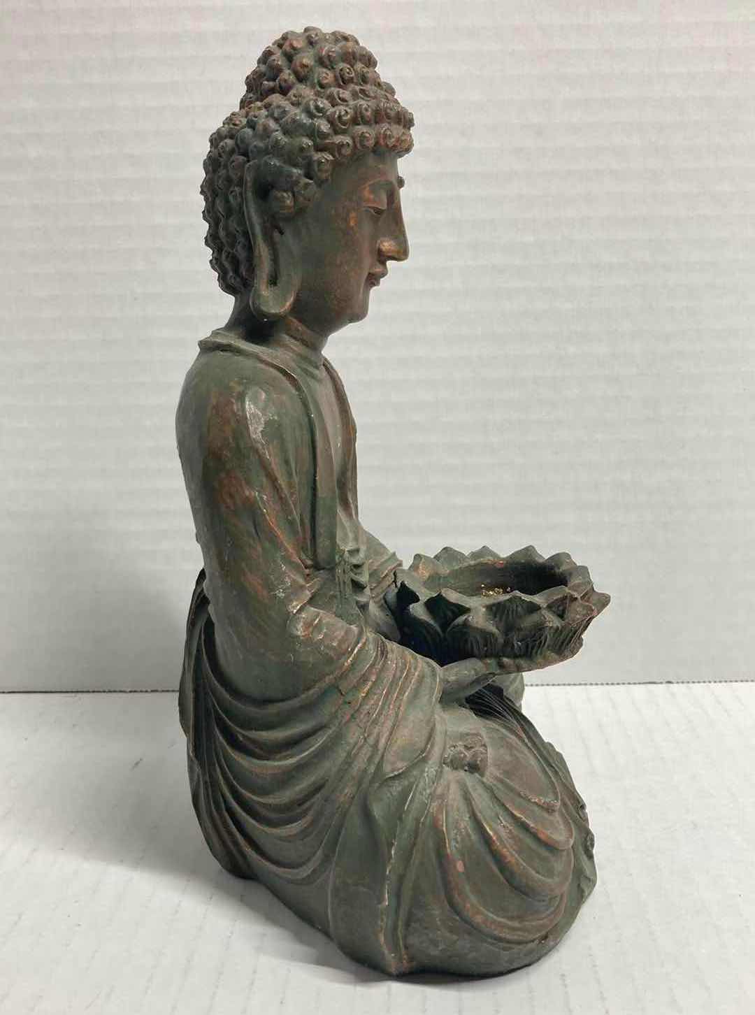 Photo 1 of ELEGANT EXPRESSIONS RESIN BUDDHA STATUE CANDLE HOLDER H9”