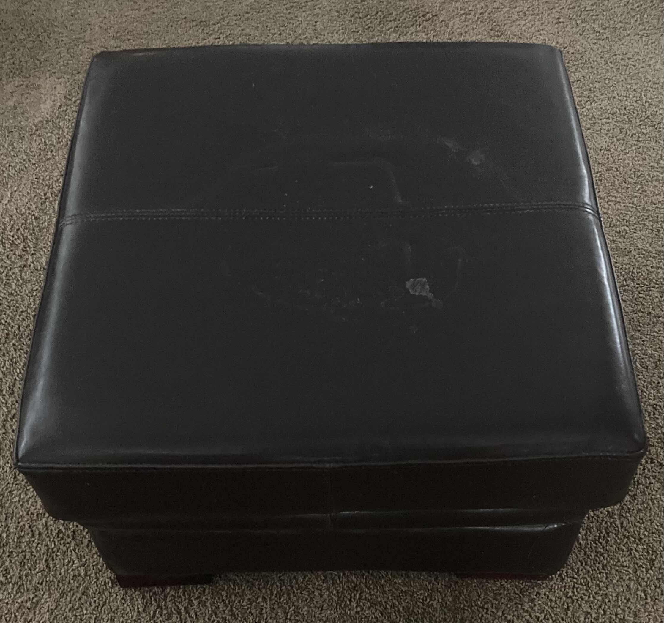 Photo 1 of DARK BROWN LEATHER OTTOMAN 26” X 26” H16”