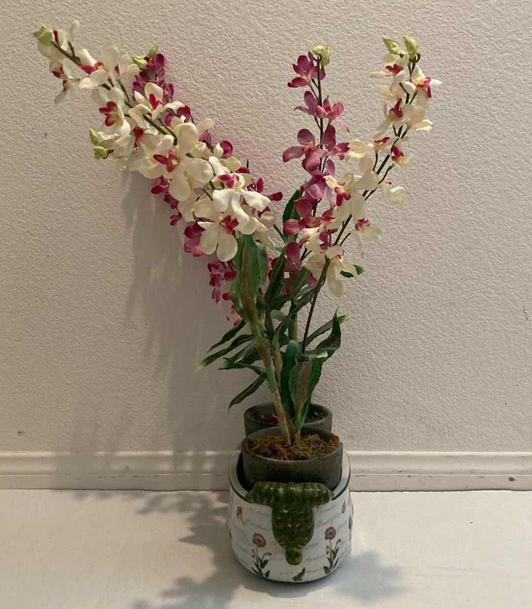Photo 1 of DENDROBIUM ARTIFICIAL DECORATIVE PLANTS W CERAMIC POT (2) 13” X 5” H26”