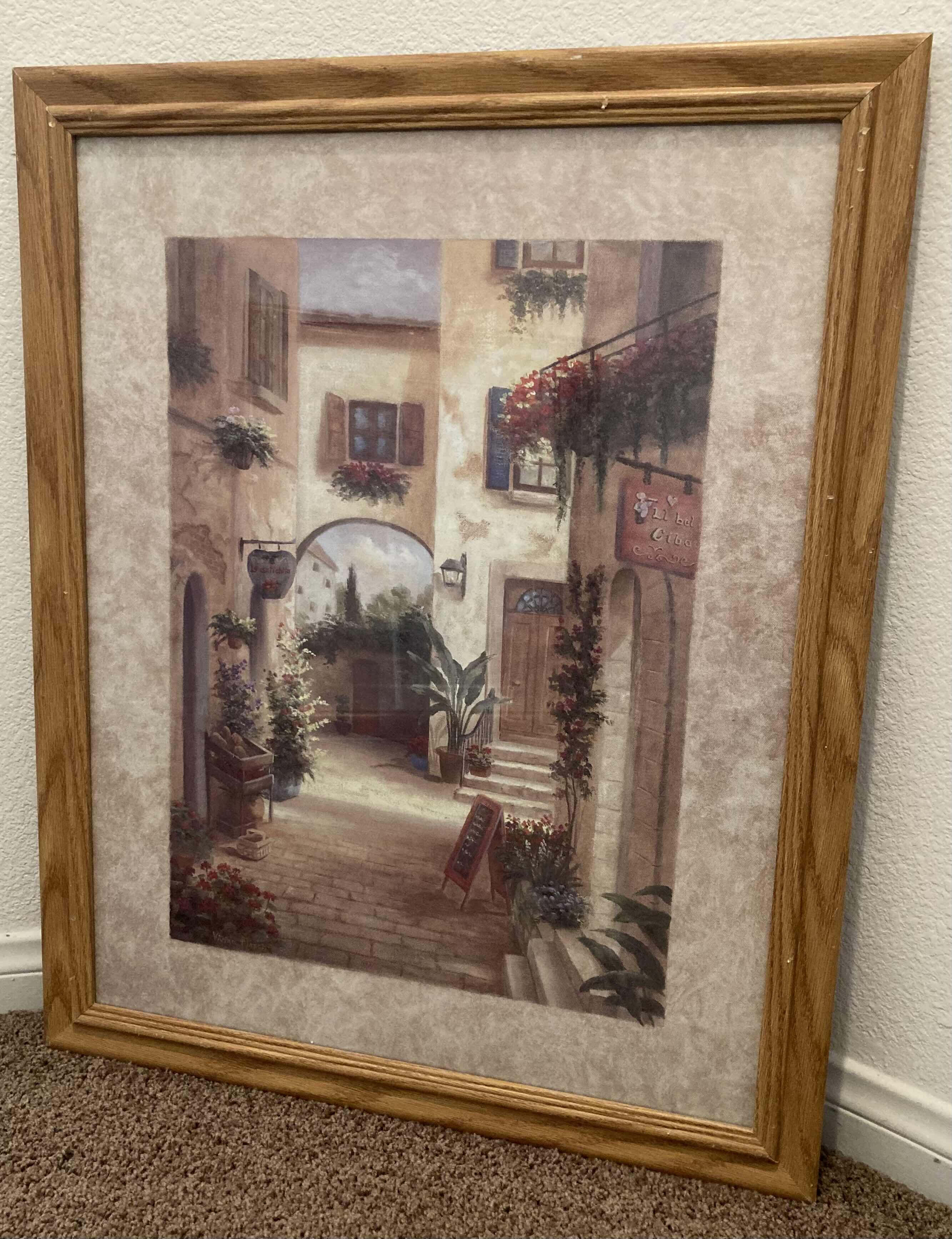 Photo 1 of LE ANTICHITA PAINTING SIGNED BY VIVIAN FLASCH FRAMED ARTWORK 25.5” X 31.5”