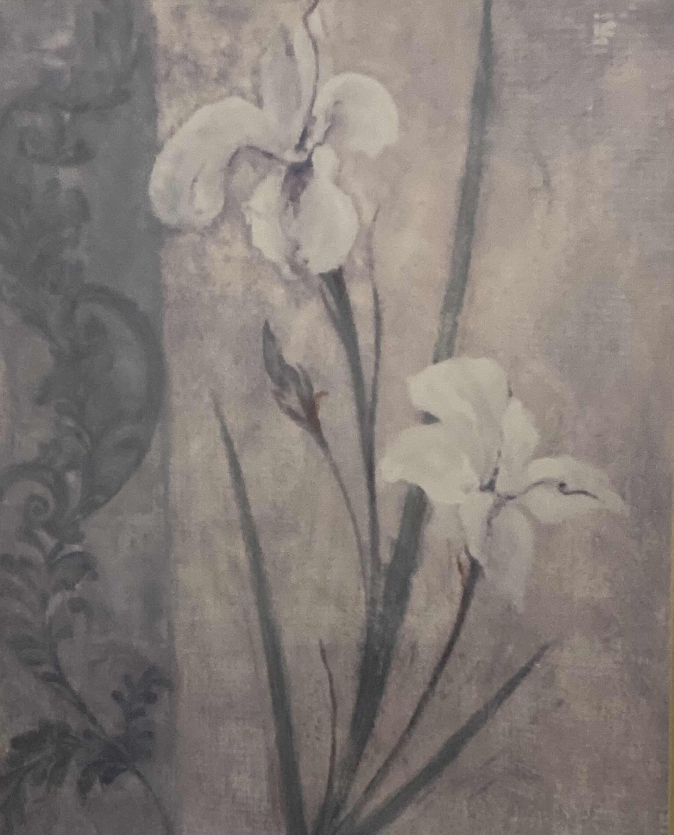 Photo 1 of LILIES PAINTING SIGNED BY DEBORAH ELLIS FRAMED REPRINT ARTWORK 27” X 33”