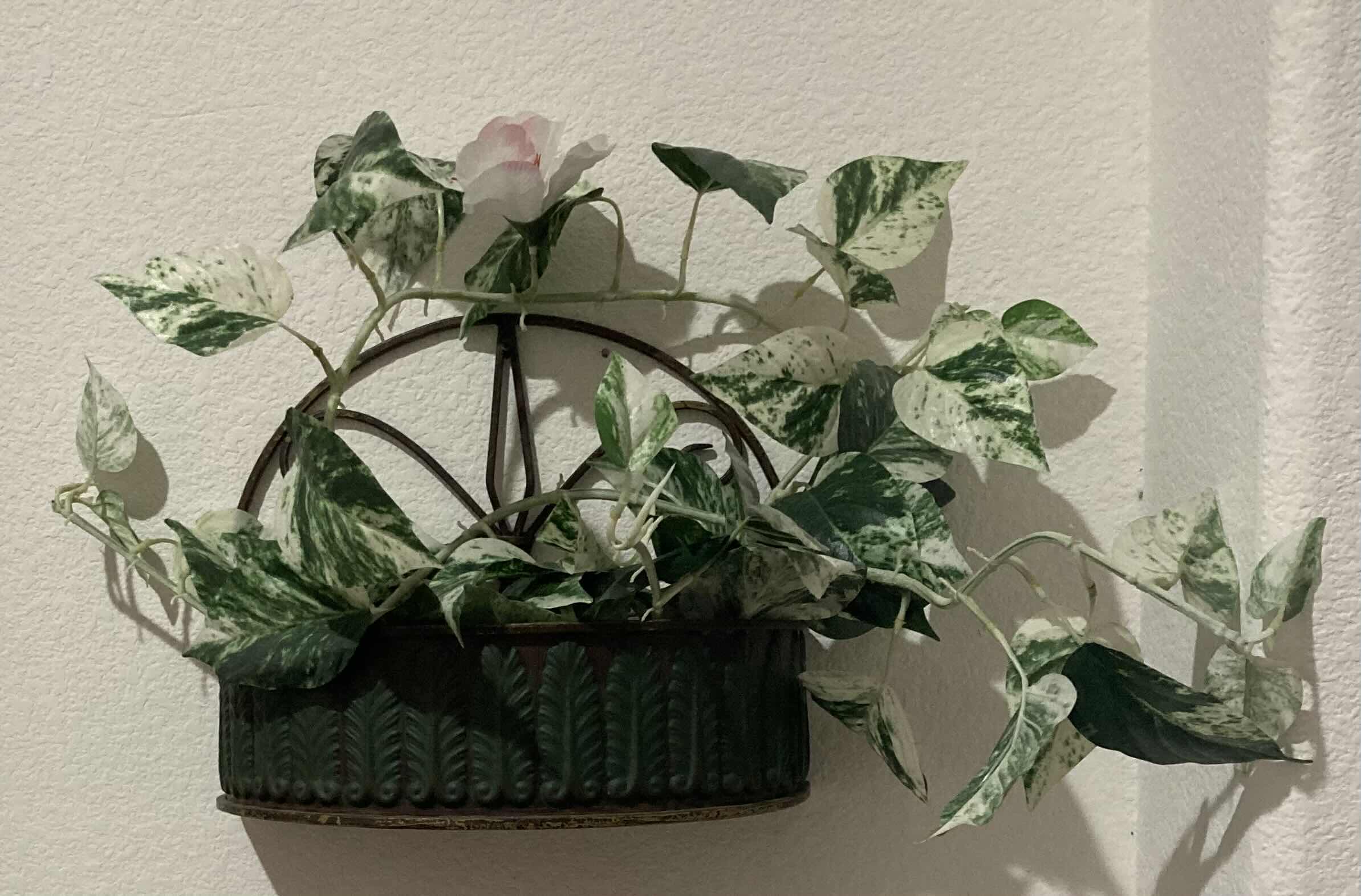 Photo 1 of RUSTIC METAL HANGING PLANTERS (2) 12.5” X 6.75” H10.3”