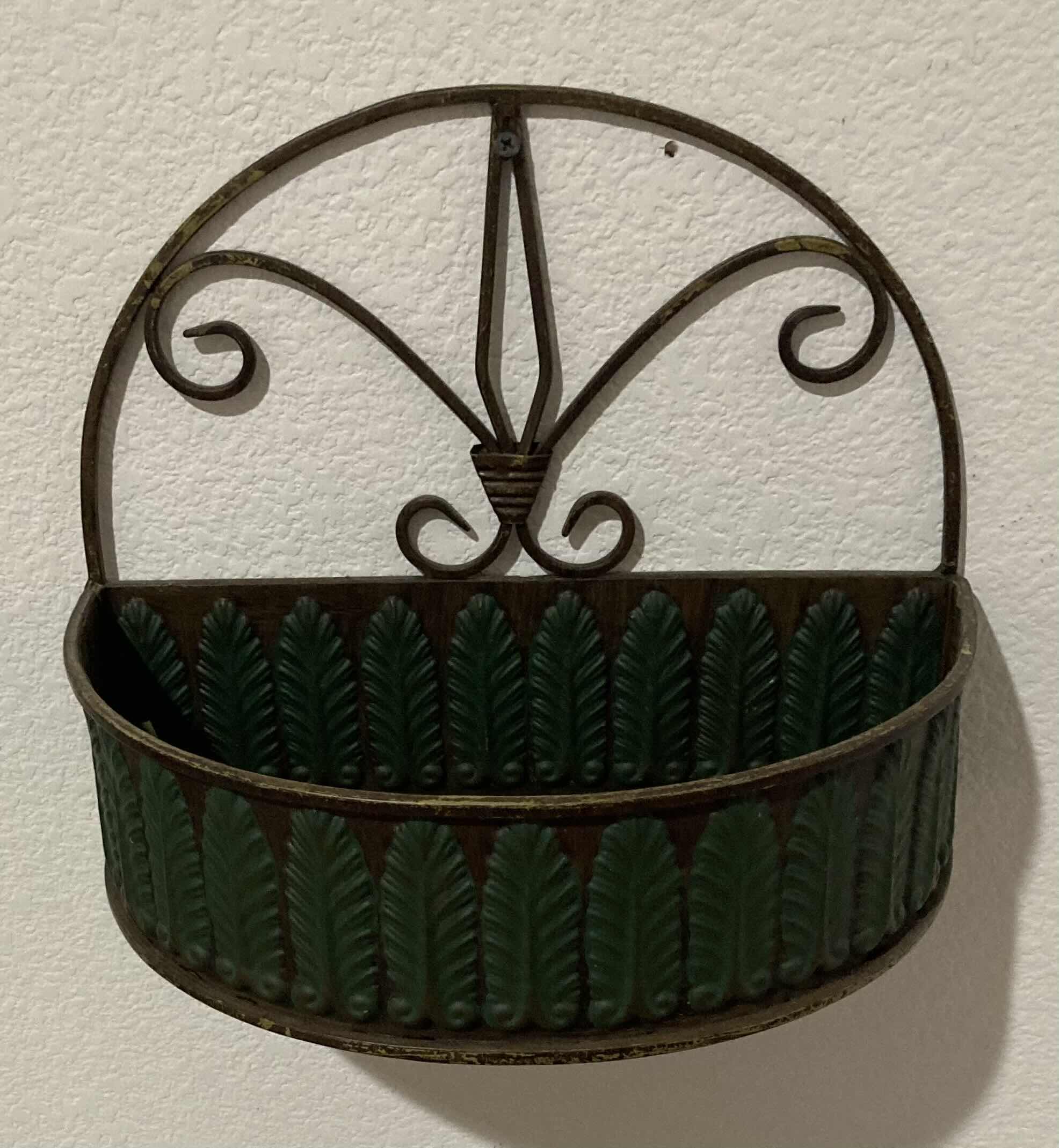 Photo 1 of RUSTIC METAL HANGING PLANTERS (2) 12.5” X 6.75” H10.3”