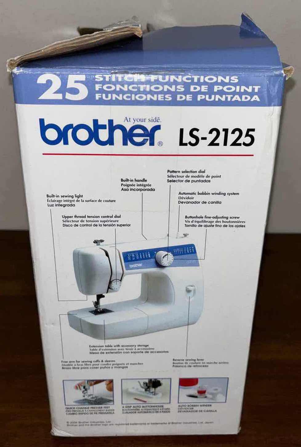 Photo 1 of BROTHER FREE ARM SEWING MACHINE W 10 BUILT-IN STITCHES & 25 STITCH FUNCTIONS LS-2125