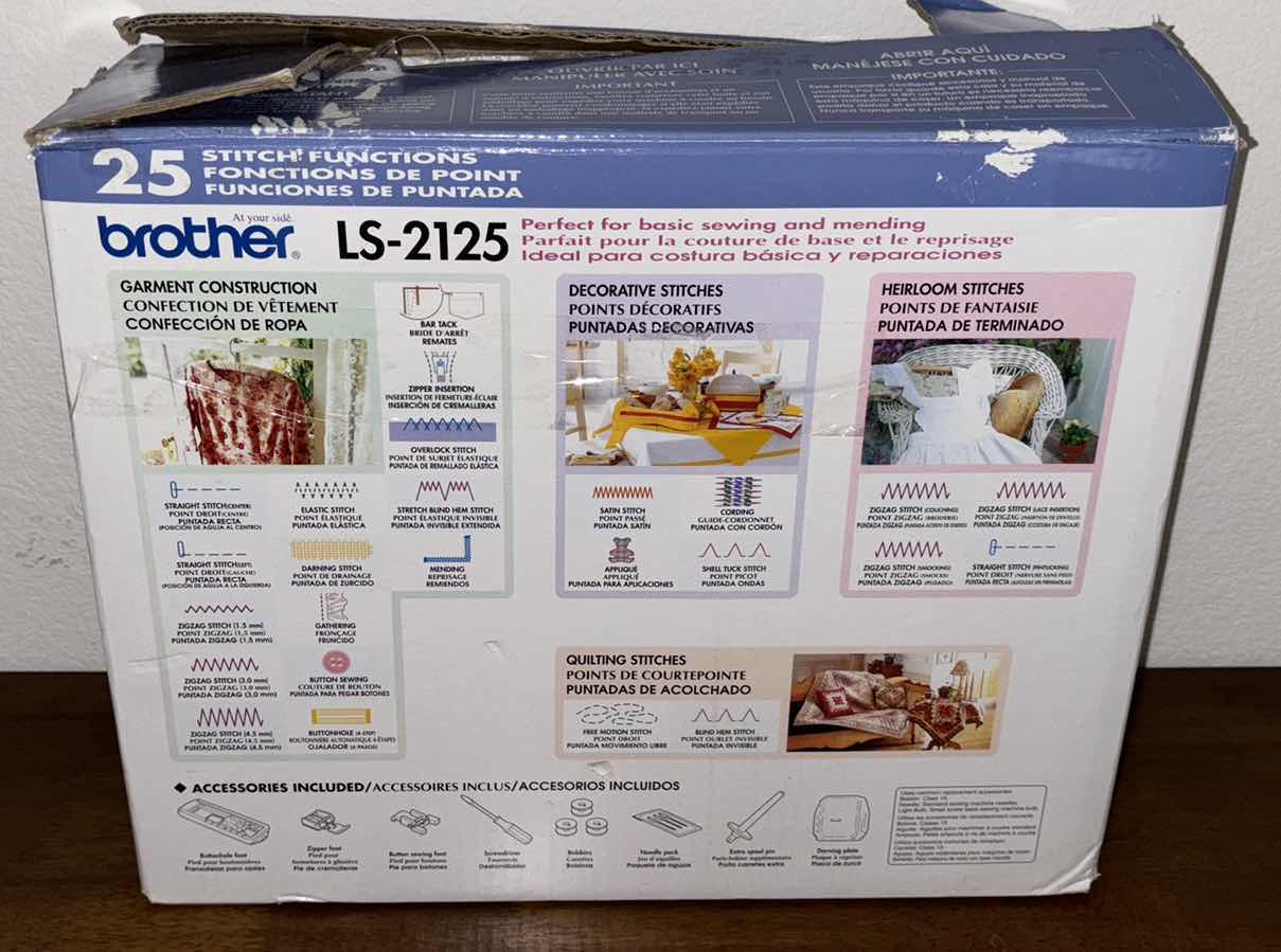 Photo 1 of BROTHER FREE ARM SEWING MACHINE W 10 BUILT-IN STITCHES & 25 STITCH FUNCTIONS LS-2125