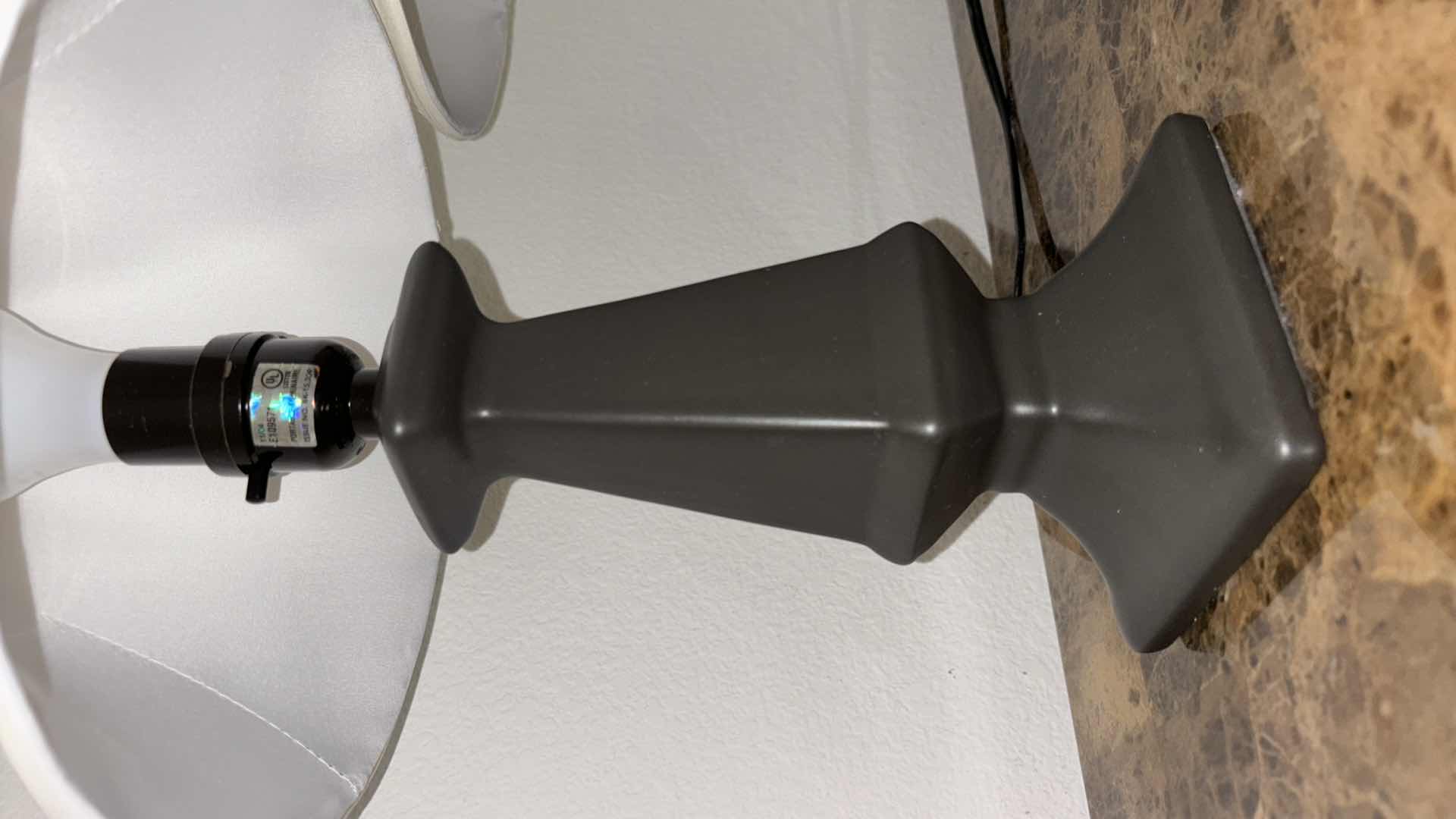 Photo 1 of 15.5” DARK BROWN TABLE LAMP SET OF 2