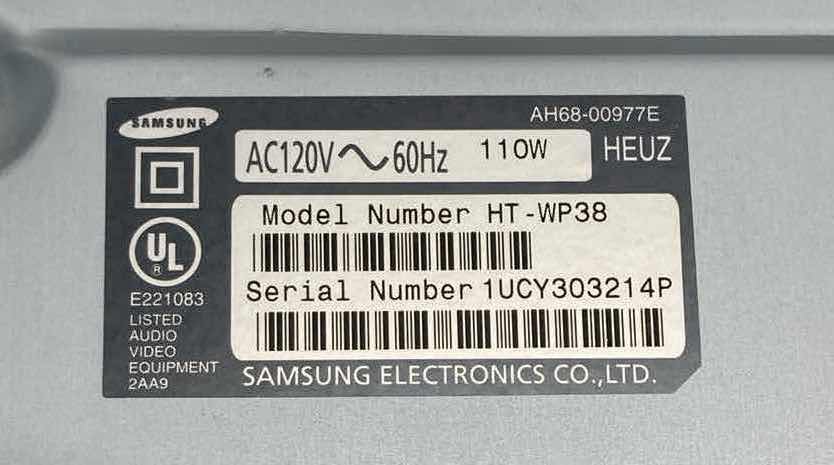 Photo 1 of SAMSUNG DVD HOME THEATER SYSTEM MODEL HT-WP38