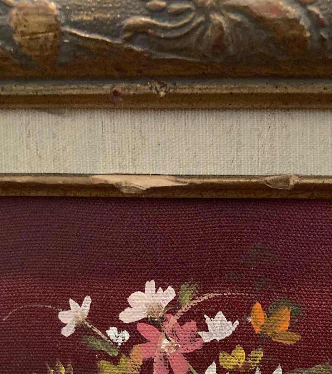 Photo 1 of FLORAL PAINTING SIGNED BY J. PIKE FRAMED ARTWORK 31.25” X 27.5”