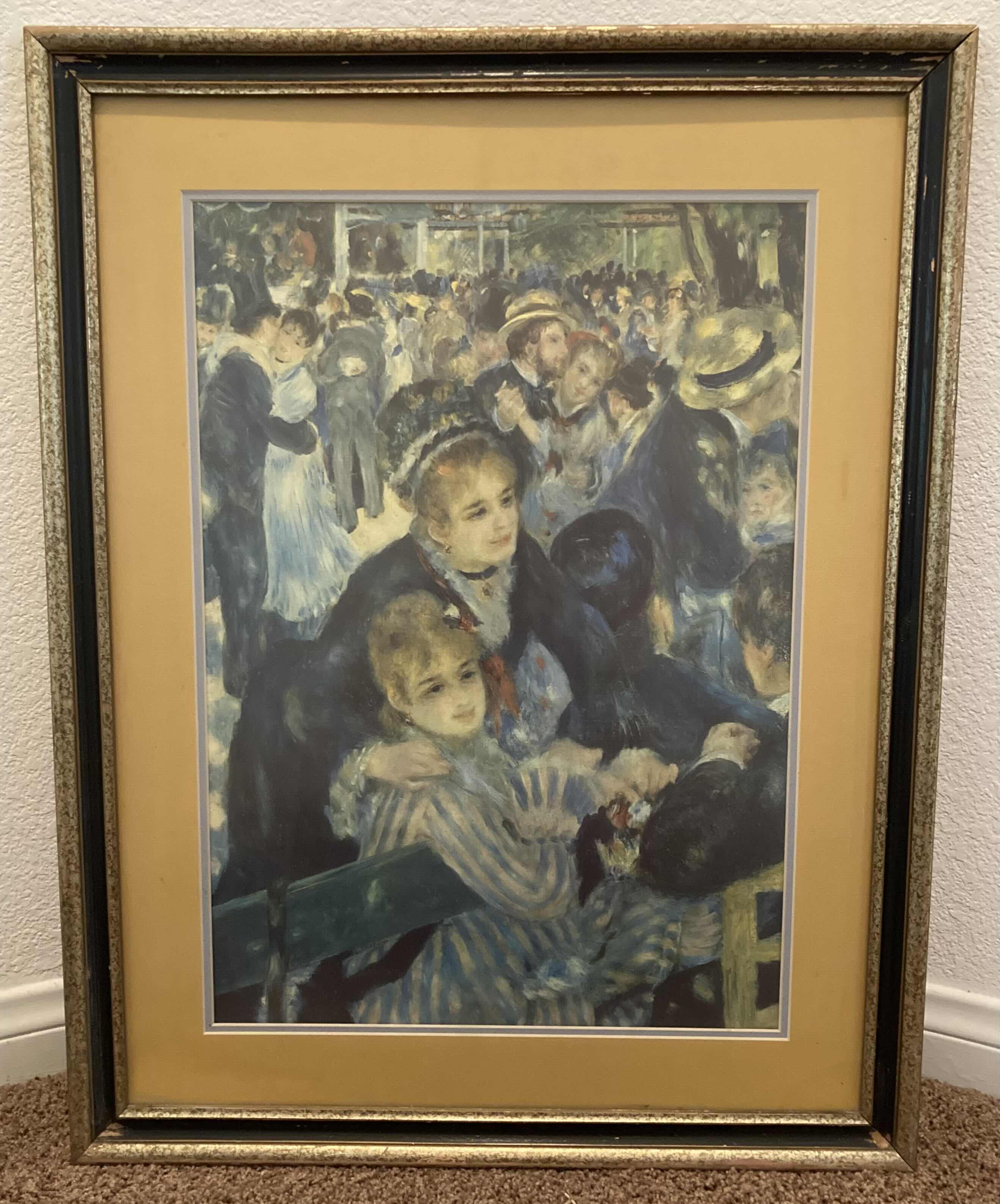 Photo 1 of DANCING AT THE MOULIN DE LA GALETTE PAINTING BY PIERRE AUGUSTE RENOIR FRAMED REPRINT ARTWORK 23.25” X 30”