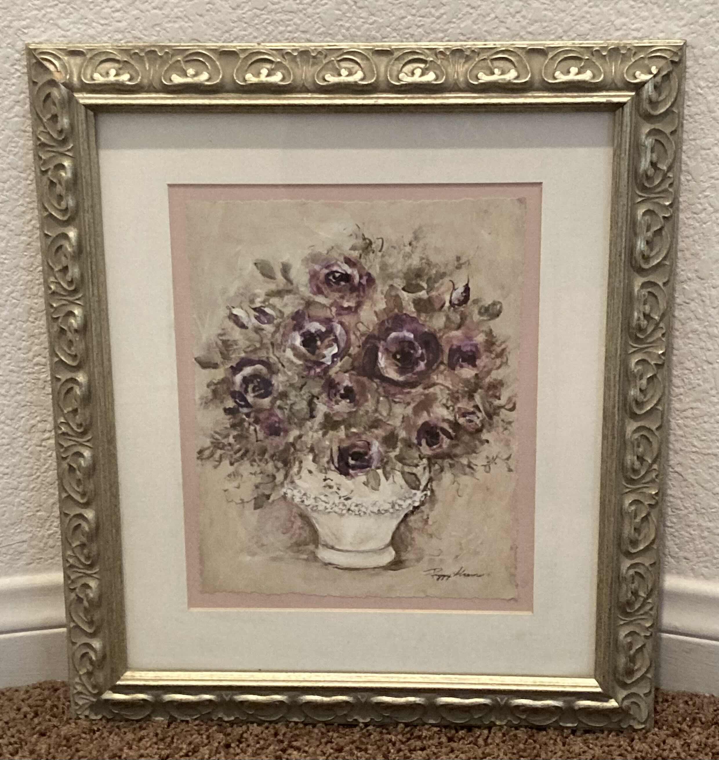 Photo 1 of LAVENDER BLOSSOMS SIGNED BY PEGGY ABRAMS FRAMED REPRINT ARTWORK 14.5” X 16.5”