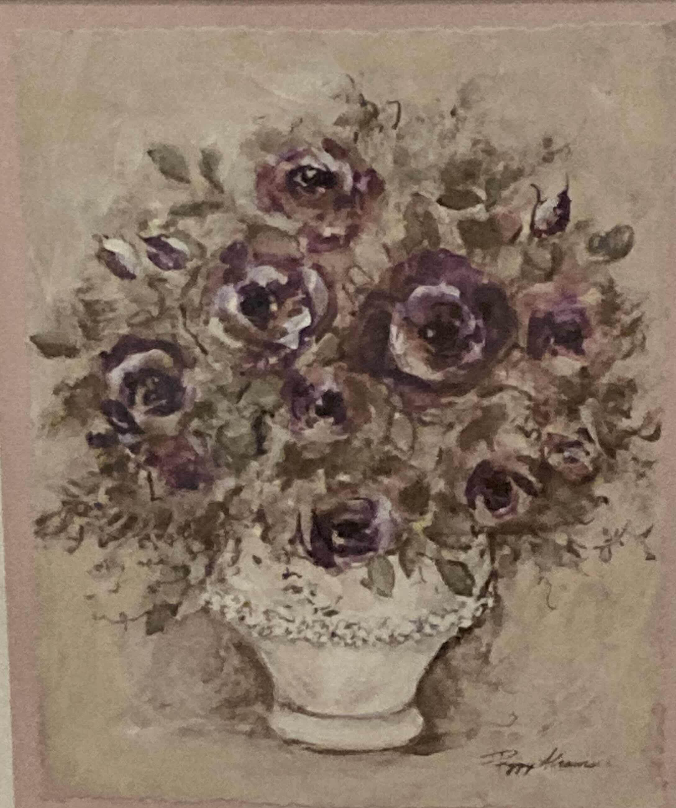 Photo 1 of LAVENDER BLOSSOMS SIGNED BY PEGGY ABRAMS FRAMED REPRINT ARTWORK 14.5” X 16.5”