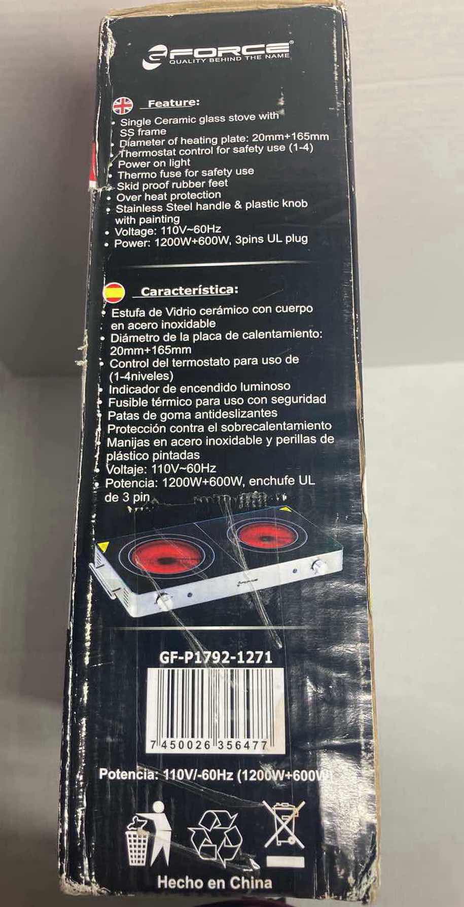 Photo 1 of GFORCE QUALITY BEHIND THE NAME ELECTRIC CERAMIC INFRARED STOVE GF-P1792-1271
