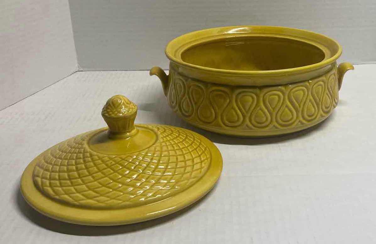 Photo 1 of CALIFORNIA POTTER YELLOW SOUP TUREEN SERVING DISH 10”