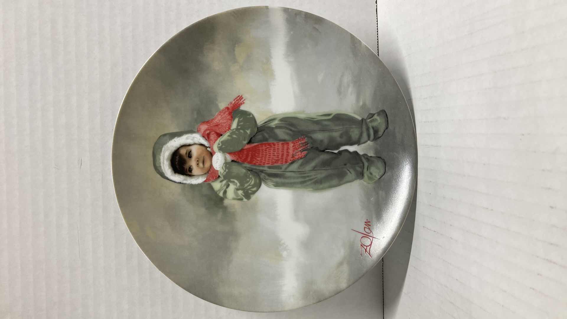 Photo 1 of DONALD ZOLAN WONDER OF CHILDHOOD COLLECTION “WINTER ANGEL” FINE CHINA PLATE 8.5” INCLUDES COA