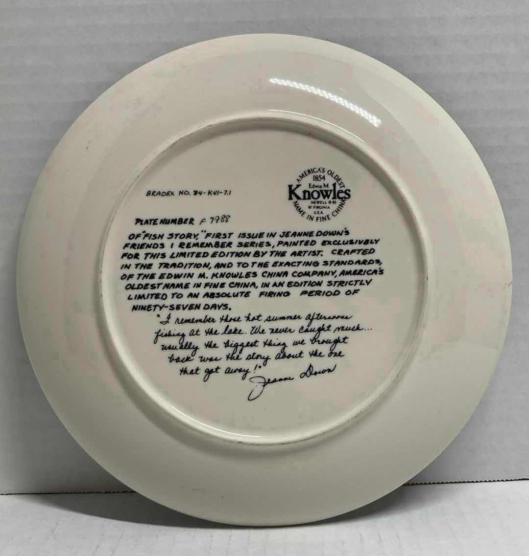 Photo 1 of EDWIN KNOWLES “FISH STORY” BY JEANNE DOWN FINE CHINA PLATE 8.5” INCLUDES COA