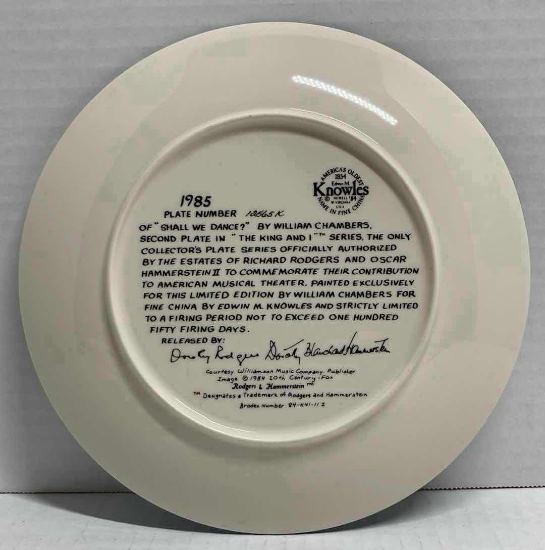 Photo 1 of EDWIN KNOWLES “SHALL WE DANCE” BY WILLIAM CHAMBERS FINE CHINA PLATE 8.5” INCLUDES COA