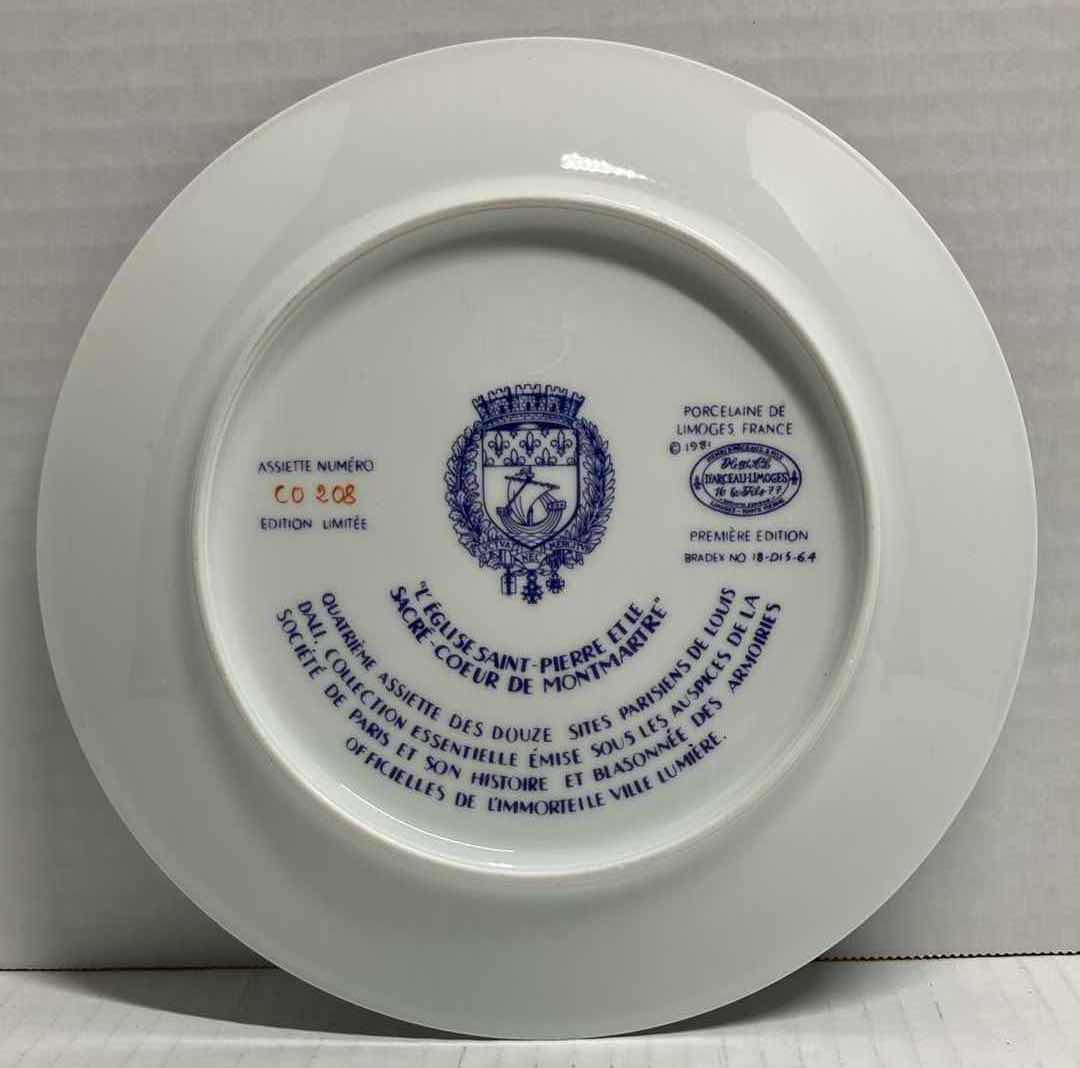 Photo 1 of HENRI D’ARCEAU & FILS “L’EGLISE SAINT PIERRE ET LE SACRE COEUR DE MONTMARTRE” BY LOUIS DALI FRENCH PORCELAIN PLATE 8.5” INCLUDES COA
