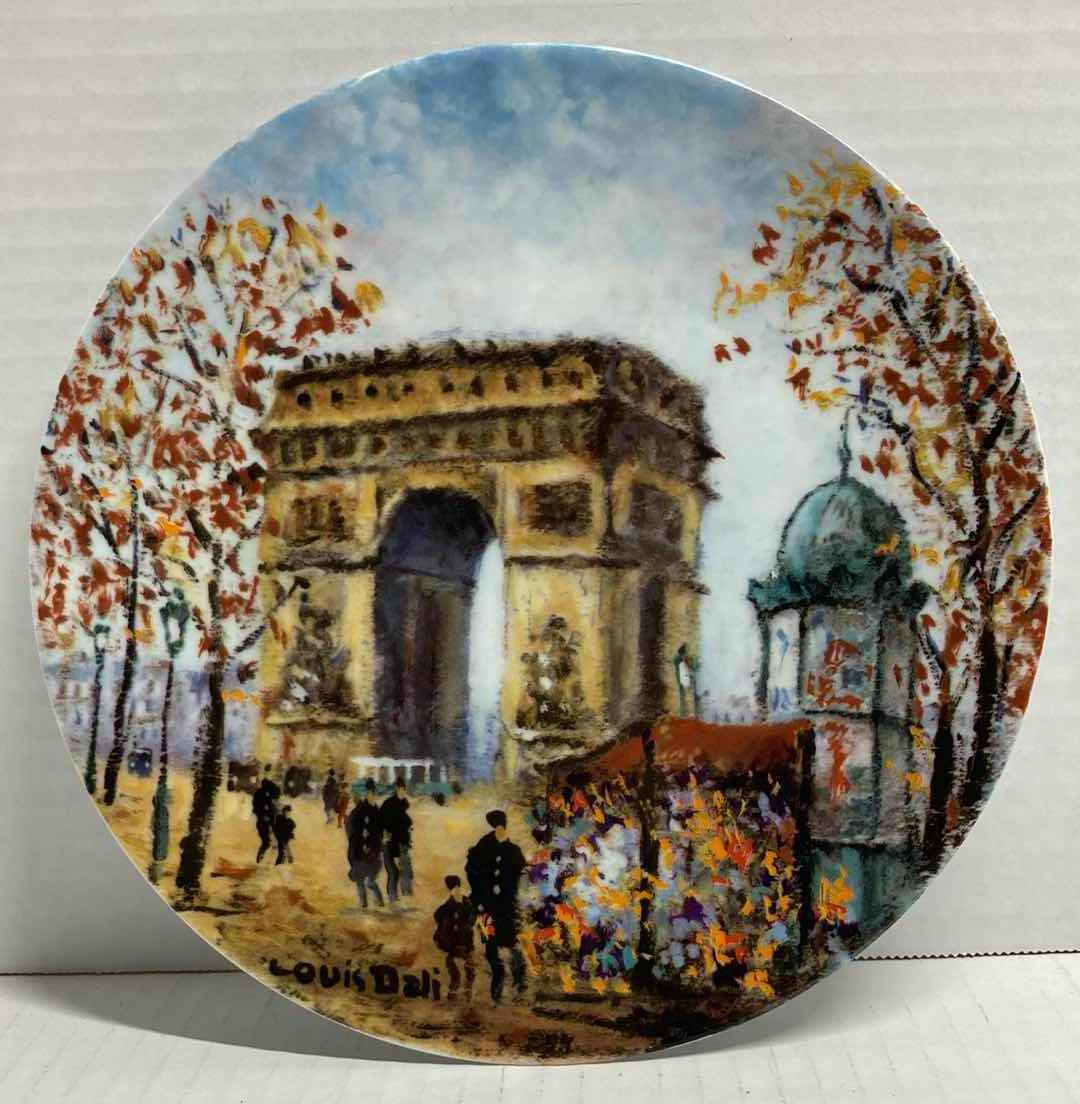 Photo 1 of HENRI D’ARCEAU & FILS “L’ ARC DE TRIOMPHE” BY LOUIS DALI FRENCH PORCELAIN PLATE 8.5” INCLUDES COA