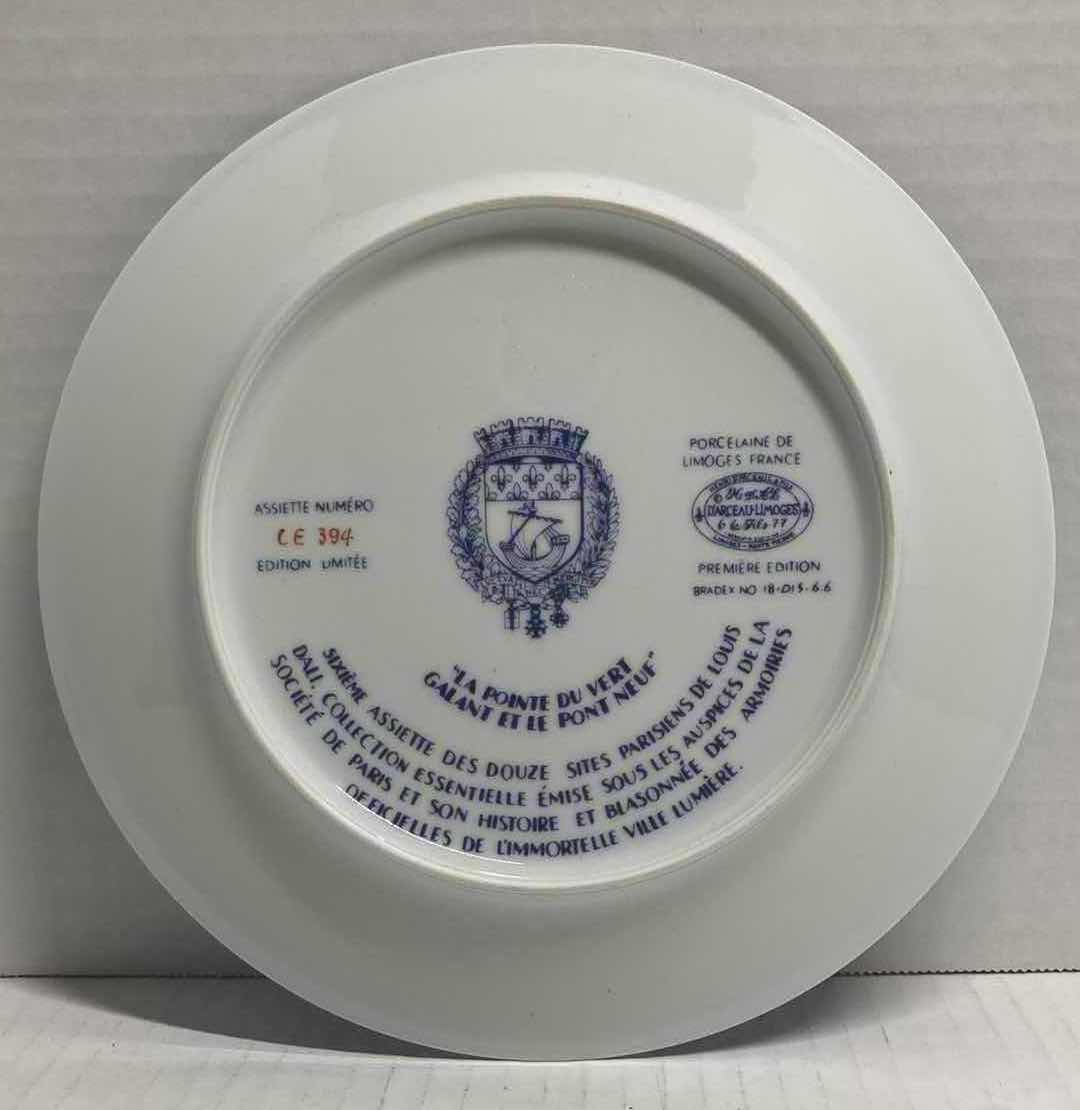Photo 1 of HENRI D’ARCEAU & FILS “LA POINTE DU VERT GALANT ET LE PONT NEUF” BY LOUIS DALI FRENCH PORCELAIN PLATE 8.5”