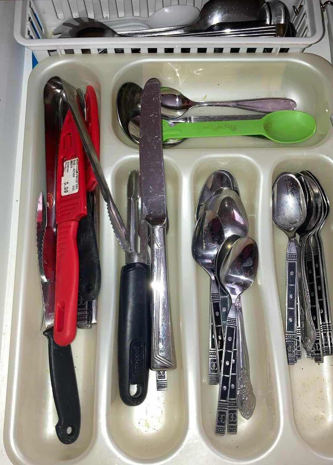 Photo 1 of CONTENTS OF DRAWER-FLATWARE, KITCHEN KNIVES, & UTENSILS