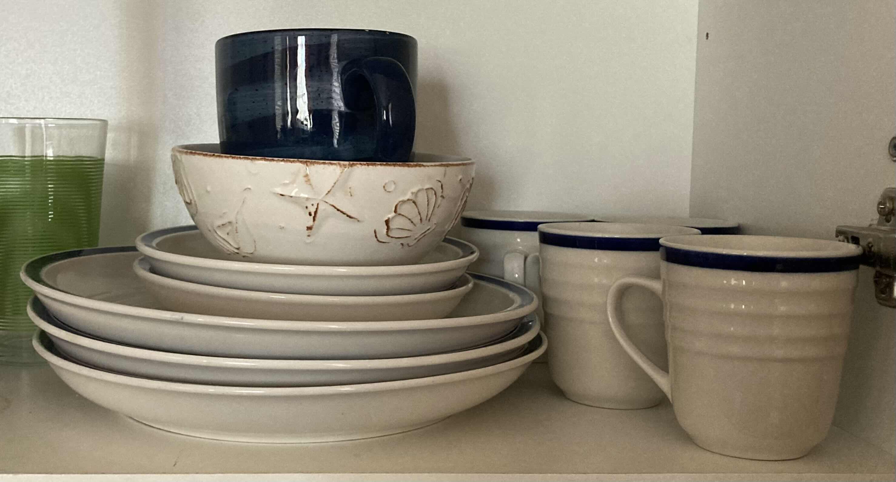 Photo 1 of CONTENTS OF CABINET-PLATES, COFFEE MUGS, & DESSERT BOWLS