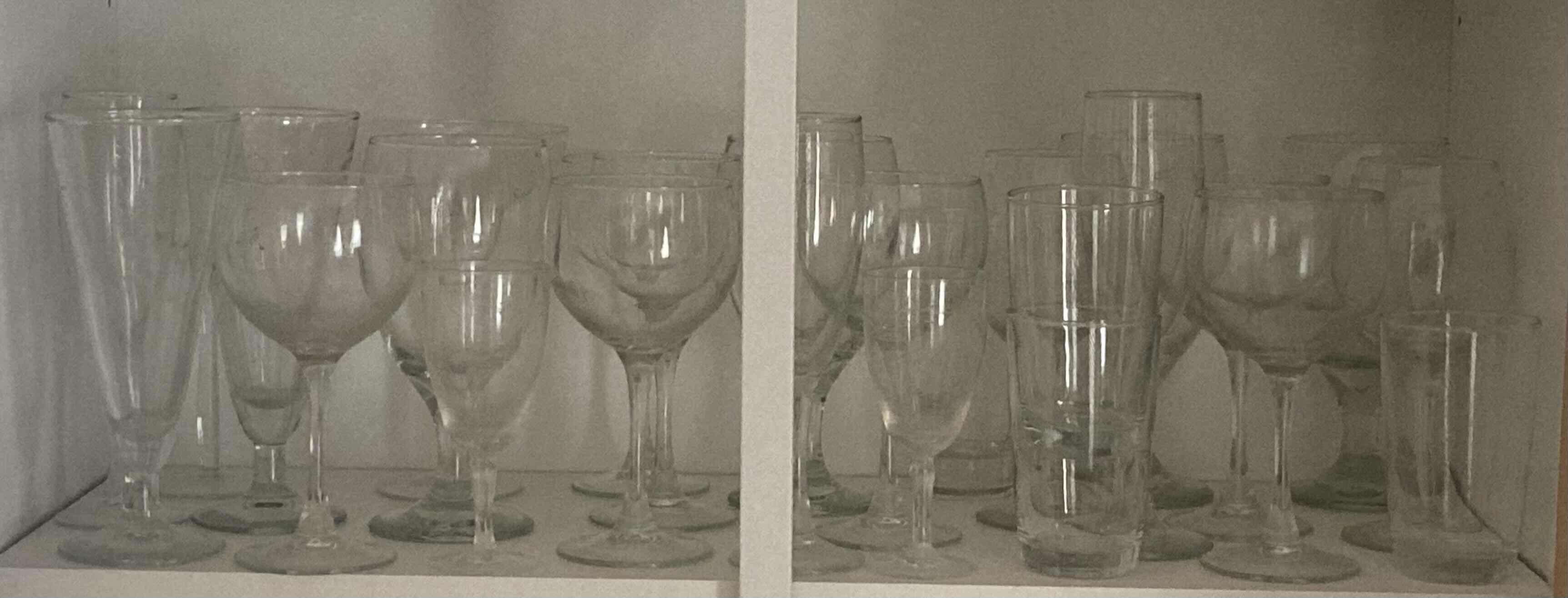 Photo 1 of CONTENTS OF CABINET-COCKTAIL GLASSES, WINE GLASSES, & DRINKING GLASSES