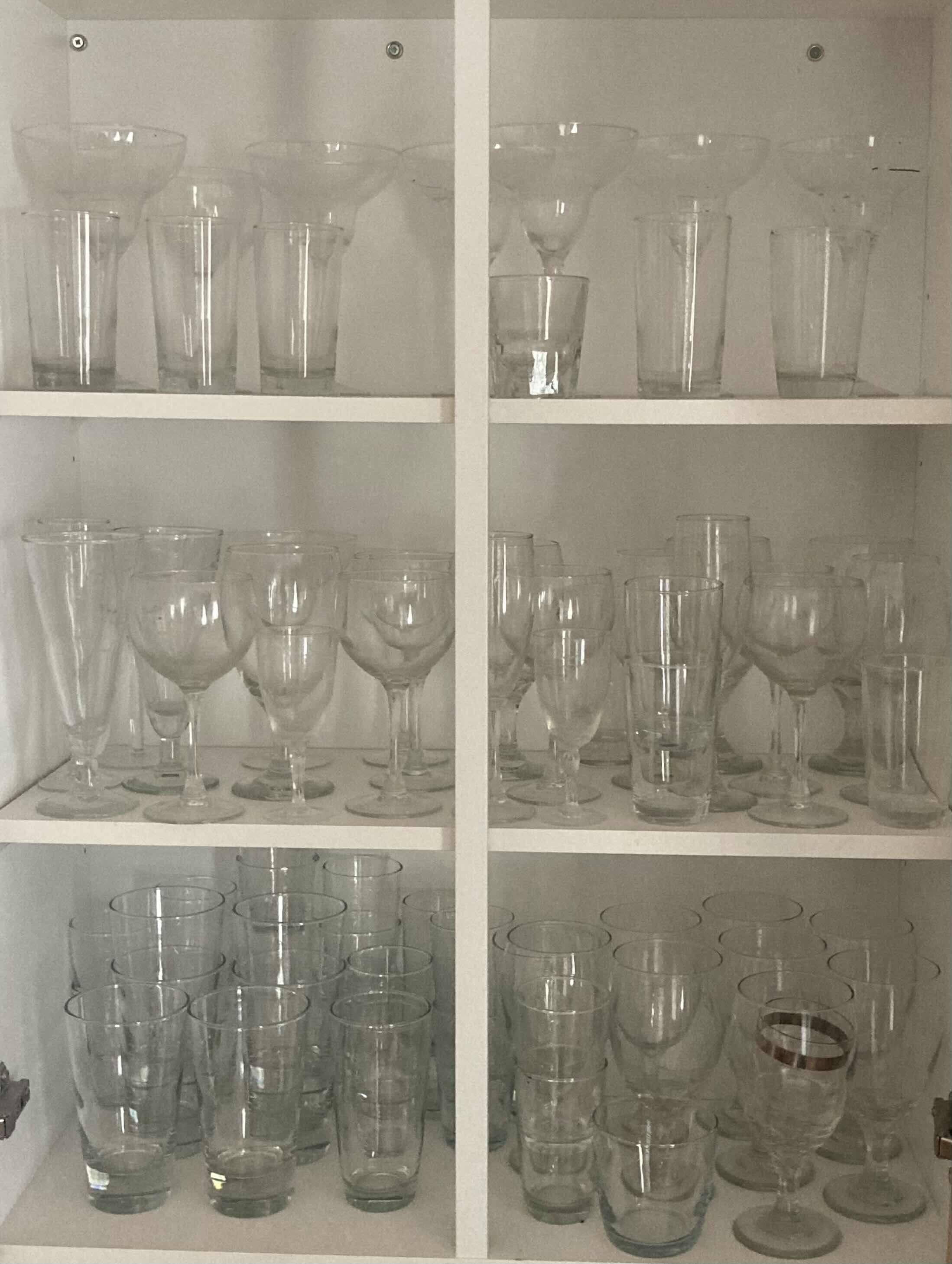 Photo 1 of CONTENTS OF CABINET-COCKTAIL GLASSES, WINE GLASSES, & DRINKING GLASSES