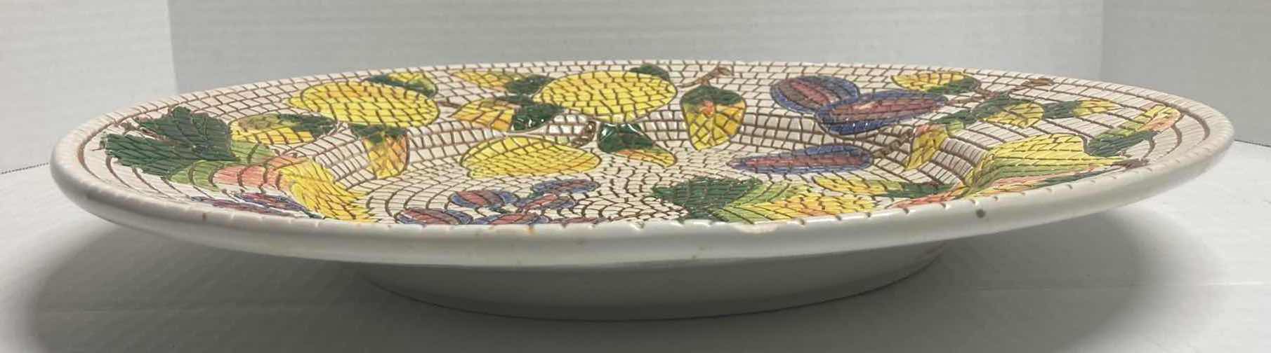 Photo 1 of LA CERAMICA VBC MOSIAC PATTERN FRUIT LEAVES ITALIAN CERAMIC SERVING BOWL 16.25”