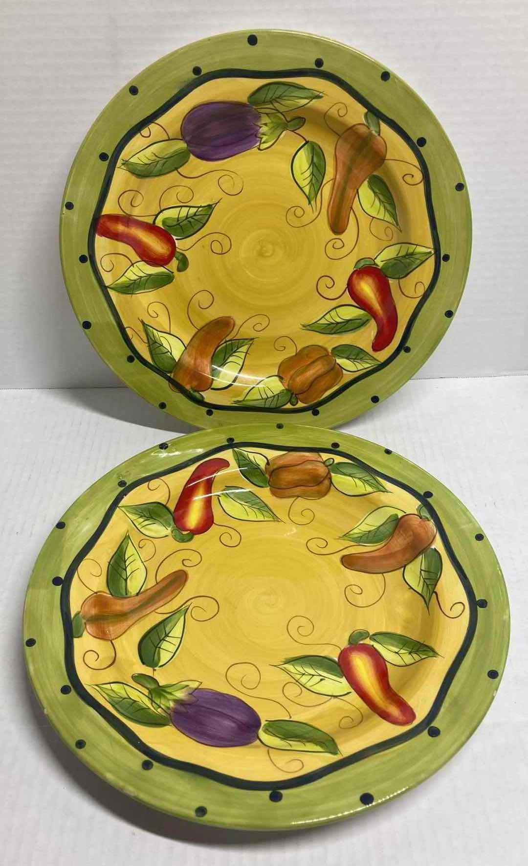 Photo 1 of LAURIE GATES POLKADOT VEGETABLE SERVING BOWLS 13”