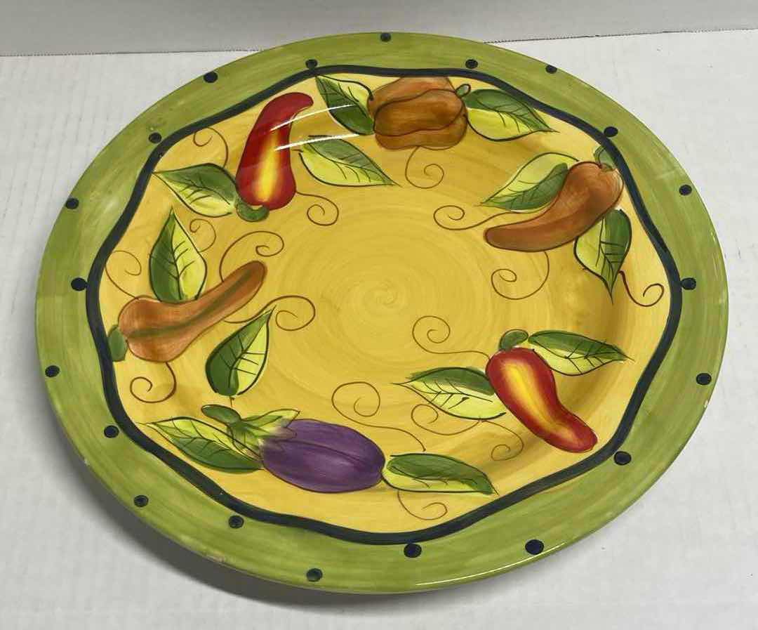 Photo 1 of LAURIE GATES POLKADOT VEGETABLE SERVING BOWLS 13”
