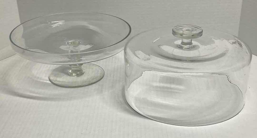 Photo 1 of KROSNO HANDMADE GLASS LIDDED CAKE STAND 11” X 11” H10”