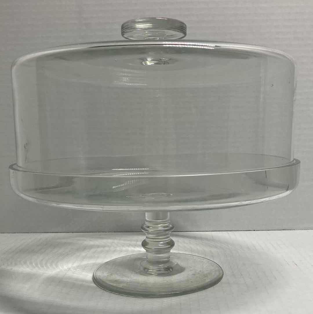 Photo 1 of KROSNO HANDMADE GLASS LIDDED CAKE STAND 11” X 11” H10”