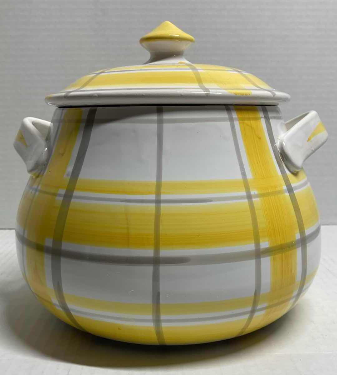 Photo 1 of ITALIAN YELLOW CERAMIC BEAN POT 10” X 10”