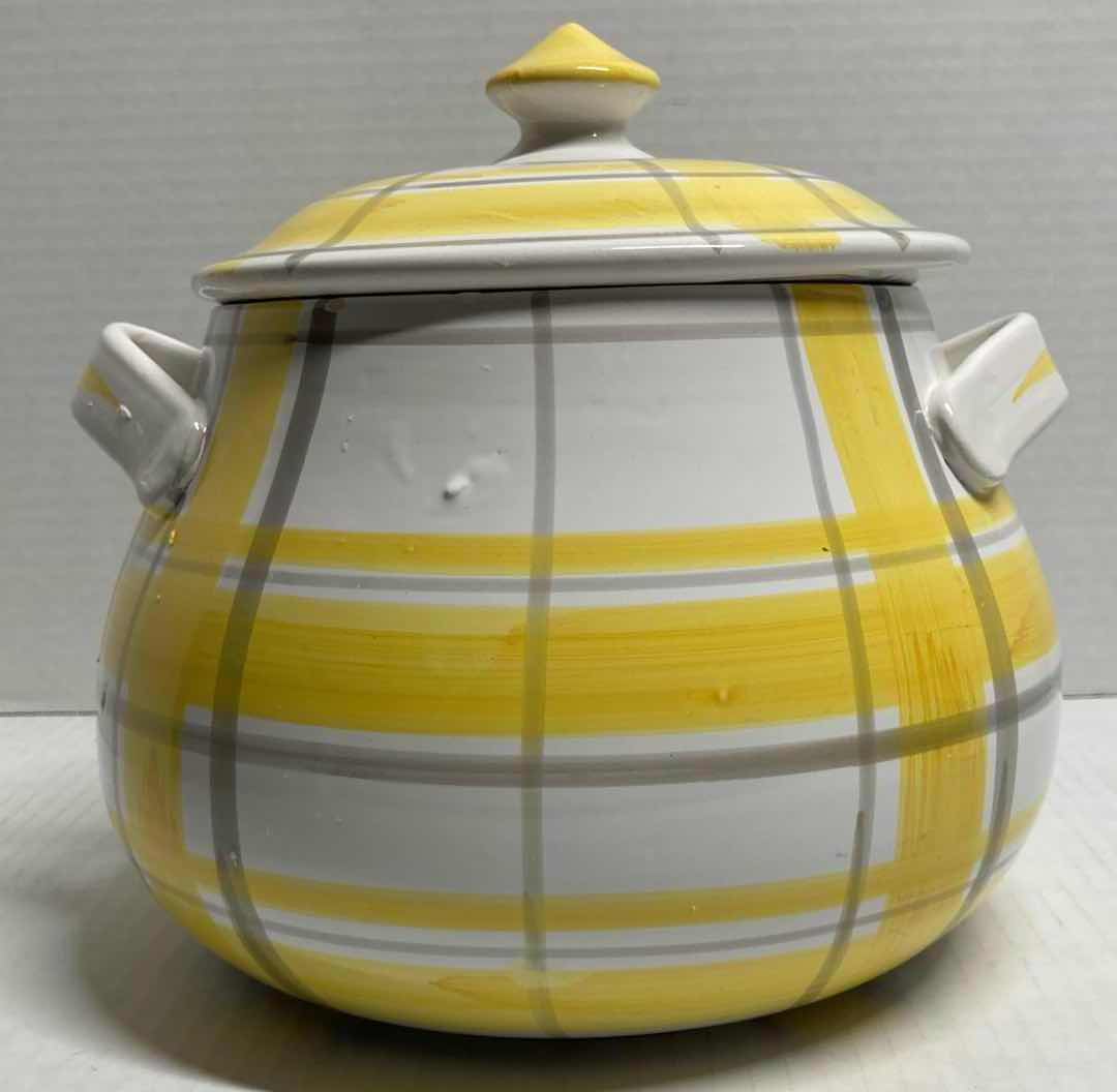 Photo 1 of ITALIAN YELLOW CERAMIC BEAN POT 10” X 10”