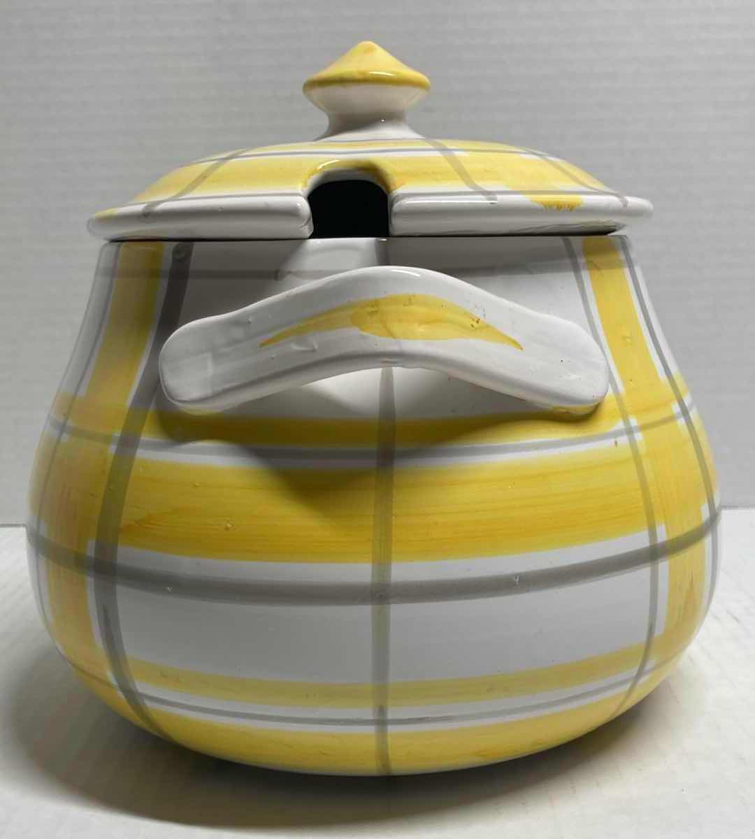Photo 1 of ITALIAN YELLOW CERAMIC BEAN POT 10” X 10”