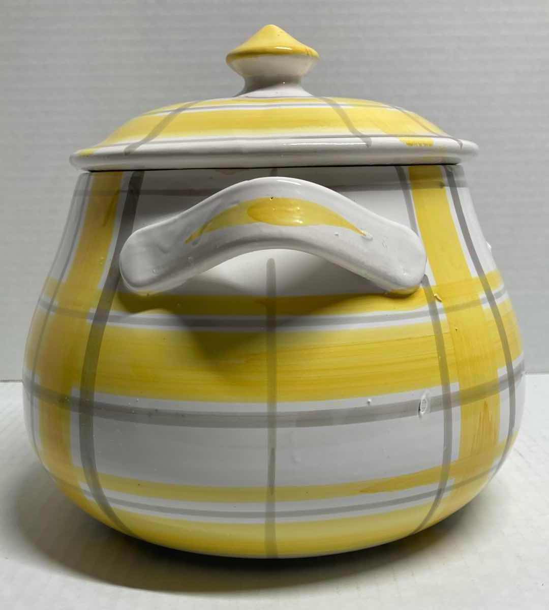 Photo 1 of ITALIAN YELLOW CERAMIC BEAN POT 10” X 10”