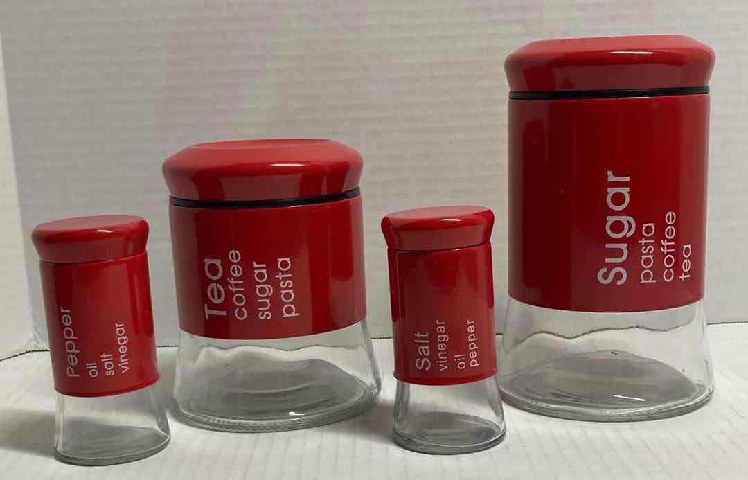 Photo 1 of ALIANTE CASINO TEA & SUGAR JARS W SALT & PEPPER SHAKERS