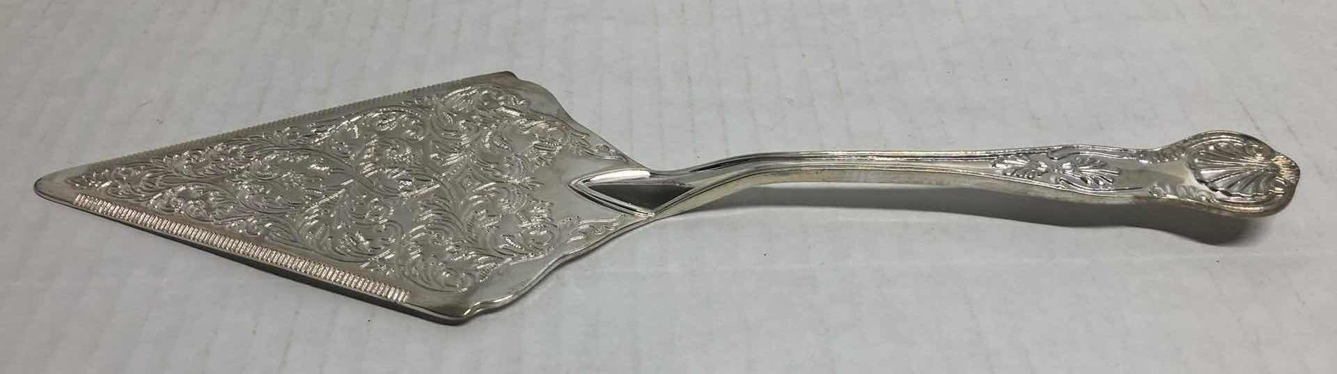 Photo 1 of ANTIQUE VICTORIAN SILVER PLATED CAKE SERVER W CELLULOID HANDLE & INTERNATIONAL SILVER COMPANY SILVER PLATED CAKE SERVER 11.75”