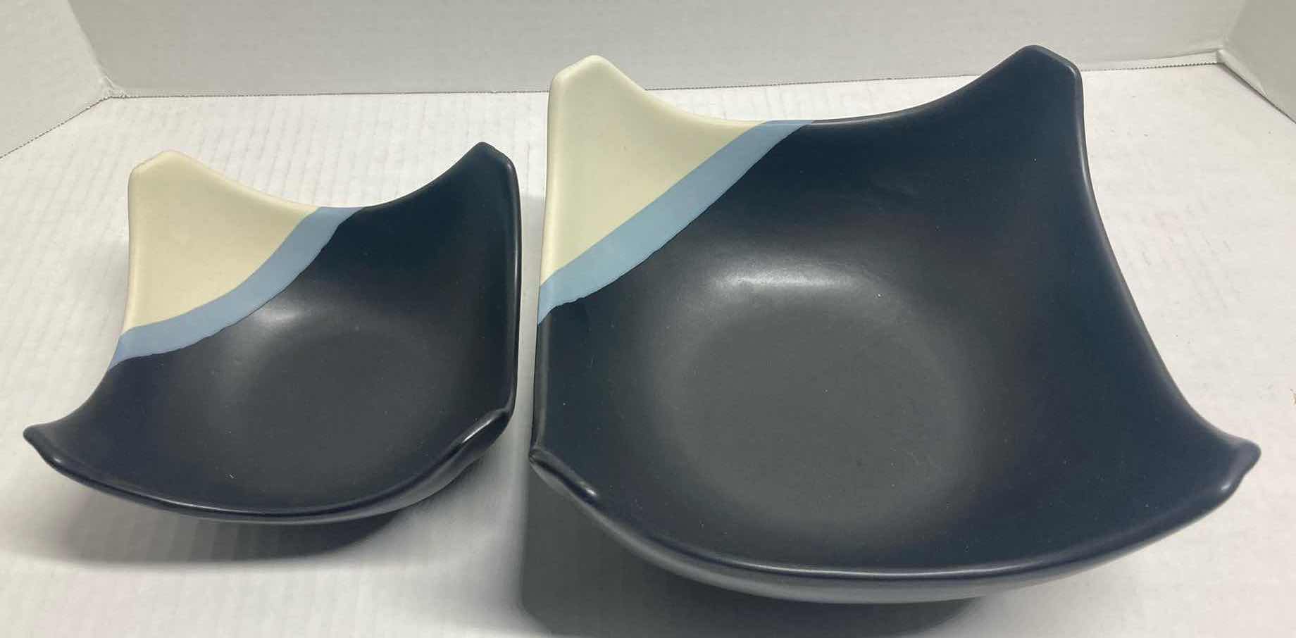 Photo 1 of DECORATIVE BLACK CERAMIC BOWLS (4)
