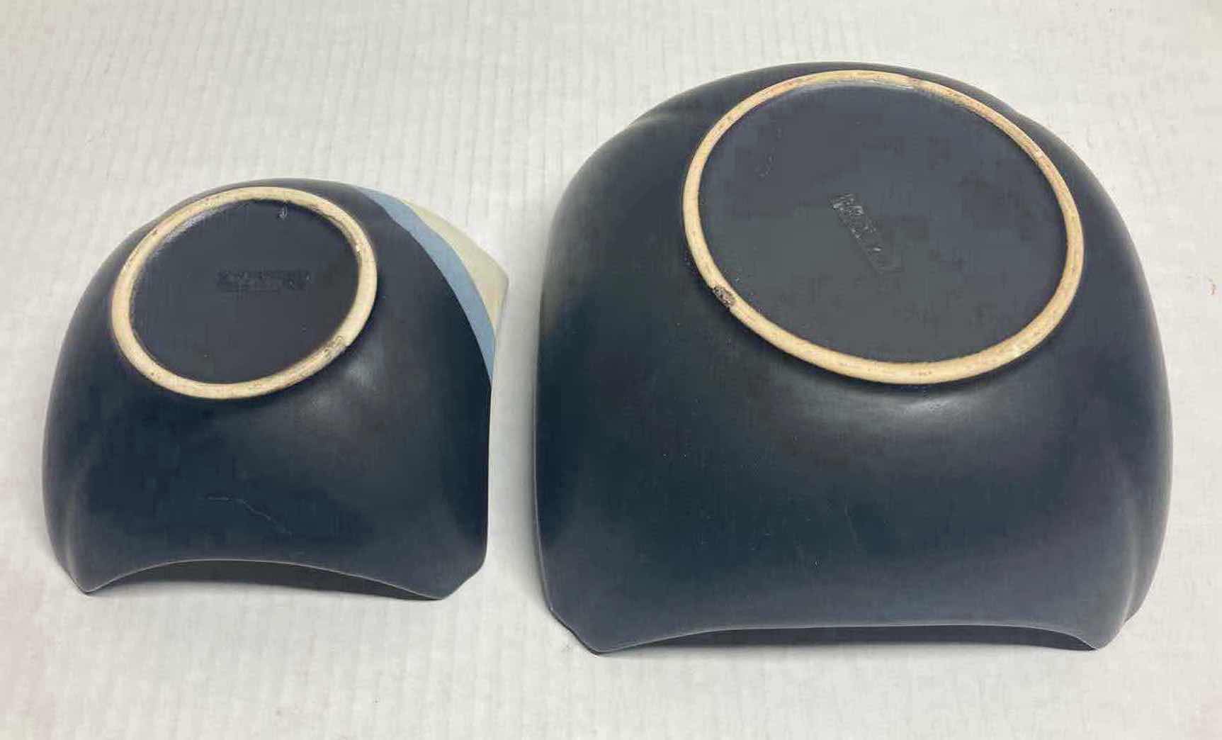 Photo 1 of DECORATIVE BLACK CERAMIC BOWLS (4)